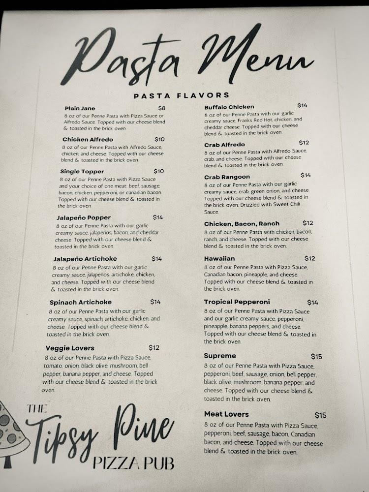 The Tipsy Pine Pizza Pub Menu image 1